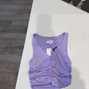 Ava & Viv Lavender Ruched Tank Top